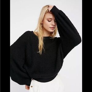 Free People Black Found My Friend Pullover